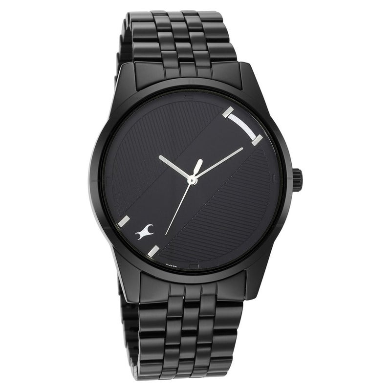 Fastrack Stunners Quartz Analog Black Dial Metal Strap Watch for Guys - Image 2