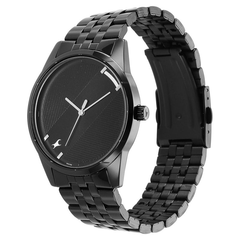 Fastrack Stunners Quartz Analog Black Dial Metal Strap Watch for Guys - Image 4