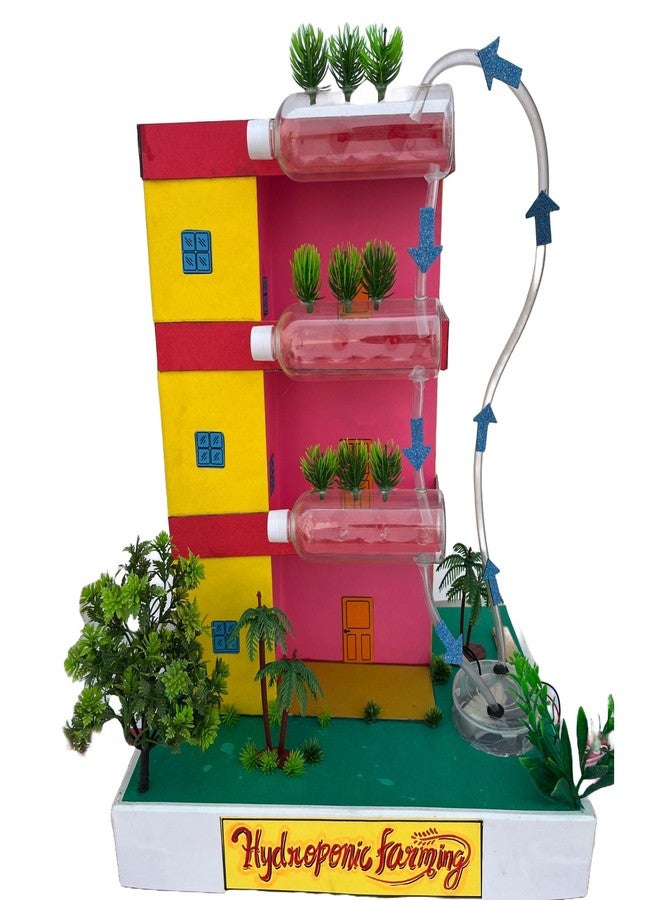 KOMODO CRAFT Hydroponic Farming Working Model DIY Kit for Students | 3D Science Project for School Exhibition | STEM Learning Educational Toy | Sustainable Farming Model with Water Pump & Accessories - Image 1
