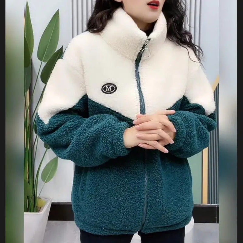Winter Warm Women'S Jacket Casual Cotton-Padded Coat Fleece-Lined Thickened Stand Collar Zipper High-End Women'S Jacket Wear - Image 2