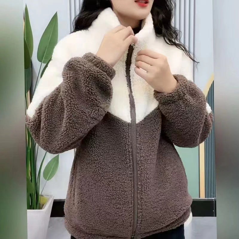 Winter Warm Women'S Jacket Casual Cotton-Padded Coat Fleece-Lined Thickened Stand Collar Zipper High-End Women'S Jacket Wear - Image 5