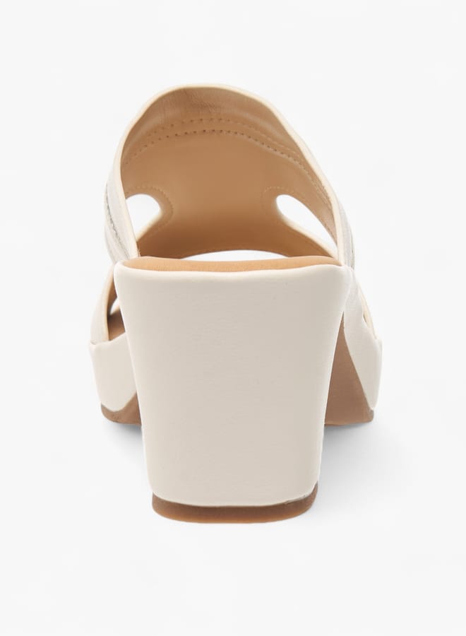 Flora Bella By Shoexpress Womens Embellished Slip-On Sandals With Block Heels  - Image 3