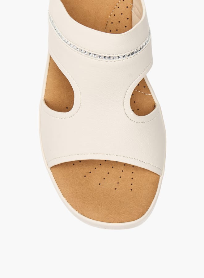 Flora Bella By Shoexpress Womens Embellished Slip-On Sandals With Block Heels  - Image 2