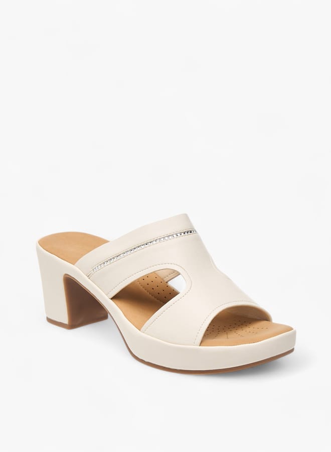Flora Bella By Shoexpress Womens Embellished Slip-On Sandals With Block Heels  - Image 1