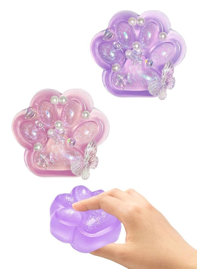 قطعتان من ألعاب مخلب القطة الإسفنجية، مسحوق تابا الإسفنجي اللطيف فوفو، لعبة كاواي لتخفيف الضغط للأطفال والكبار - Image 1