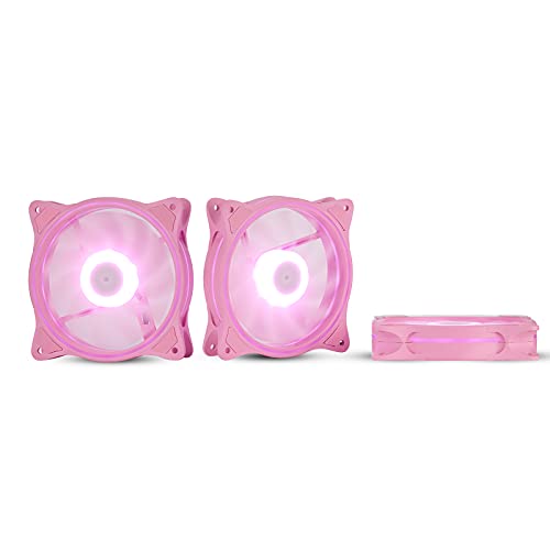 PANO-MOUNTS 120mm Pink LED Quiet 12V PC Computer Gaming Cooling Fan with Triple-Light Loop for PC/CPU/Case Cooling (3-Pack) - Image 1