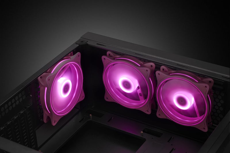 PANO-MOUNTS 120mm Pink LED Quiet 12V PC Computer Gaming Cooling Fan with Triple-Light Loop for PC/CPU/Case Cooling (3-Pack) - Image 5