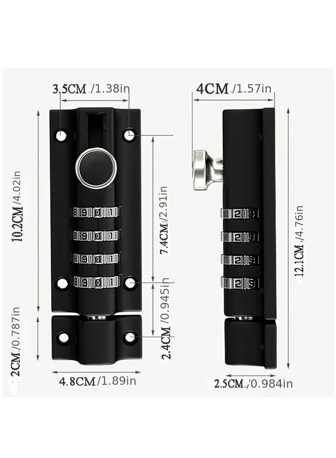 2 Pcs Black Password Latch Lock Waterproof Rust Proof Outdoor Security Anti Theft - Image 4