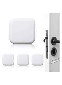 Generic 4 Pcs White Door Stoppers Wall Protector Buffer Guard Doorknob Door Handle Bumper Self Adhesive Silencer Soft Rubber Crash Pad for Home Office  - Image 1