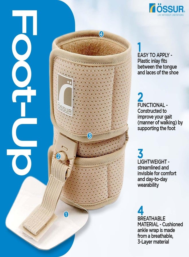 Ossur Foot-up Drop Foot Brace - Ankle Support Comfort Adjustable Wrap (Beige, Medium) - Image 2