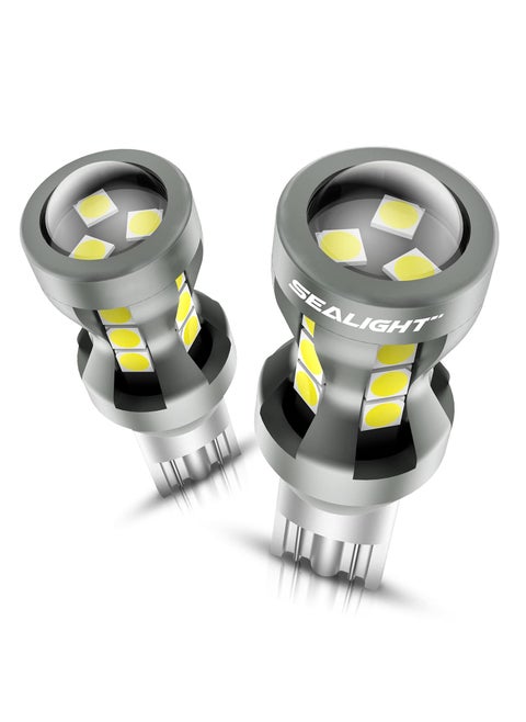 SEALIGHT 921 LED Bulbs Reverse Light, 912 921 LED Backup Light Bulbs 6000K 2600Lumens Super Bright, 906 904 902 W16W for T15 LED Bulbs, Plug and Play, Pack of 2
