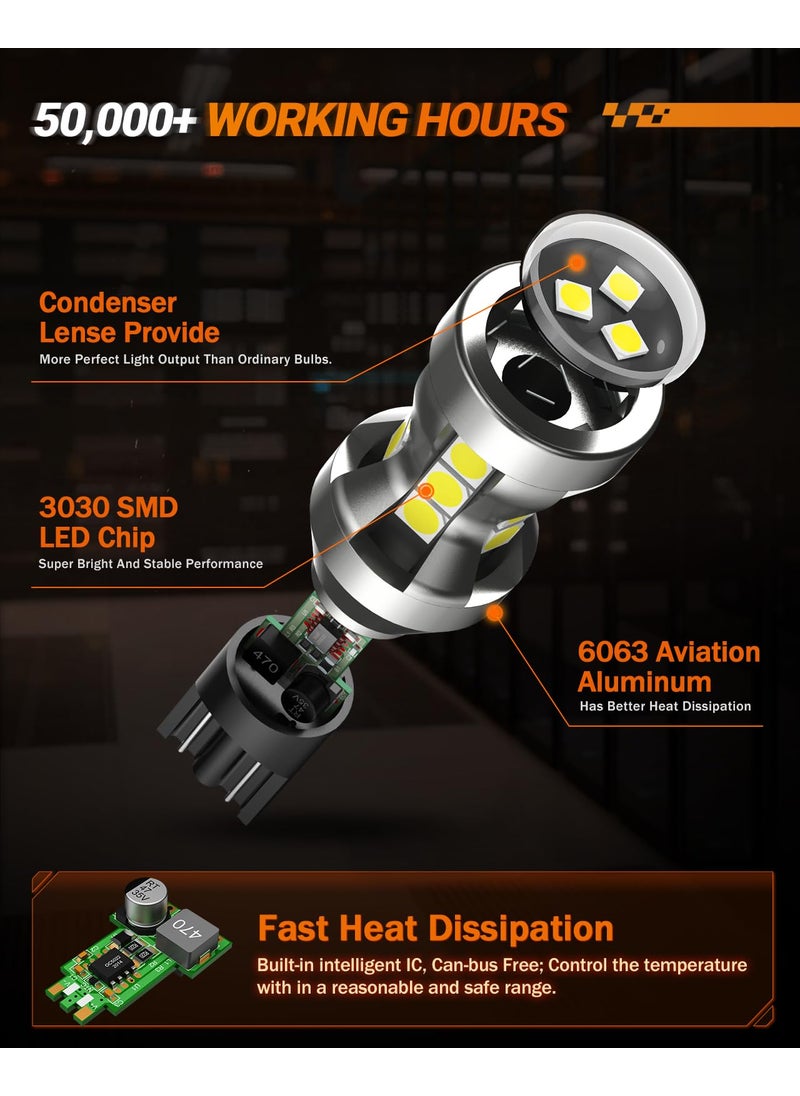 SEALIGHT SEALIGHT 921 LED Bulbs Reverse Light, 912 921 LED Backup Light Bulbs 6000K 2600Lumens Super Bright, 906 904 902 W16W for T15 LED Bulbs, Plug and Play, Pack of 2  - Image 4