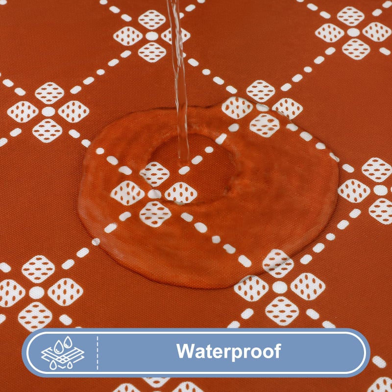 Misaya Rectangle Vinyl Table Table Cloth مرنة المائدة المائدة المائدة مع الدعم الفانيلا الدعم غطاء طاولة بلاستيكية مقاومة للماء يناسب طاولات طي 4 أقدام لخريف عيد الشكر (الصدأ 30 "" × 48 "") - Image 3