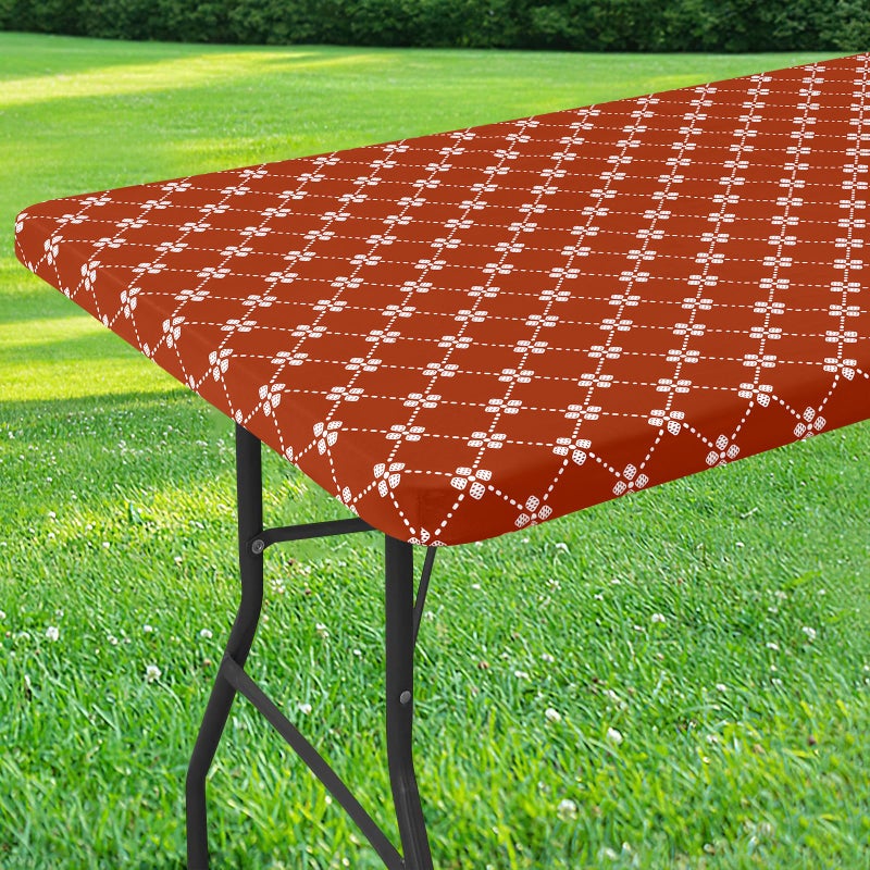 Misaya Rectangle Vinyl Table Table Cloth مرنة المائدة المائدة المائدة مع الدعم الفانيلا الدعم غطاء طاولة بلاستيكية مقاومة للماء يناسب طاولات طي 4 أقدام لخريف عيد الشكر (الصدأ 30 "" × 48 "") - Image 1