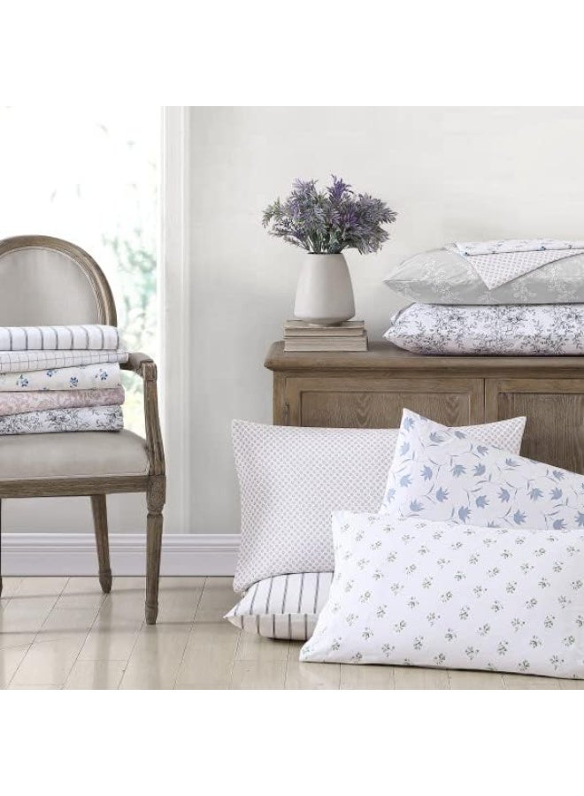 Stone Cottage - King Sheets, Cotton Percale Bedding Set, Crisp & Cool Home Decor (Trenton Stripe Green, 4 pcs, King) - Image 3