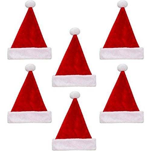 HK balloons 6 Pcs Christmas Hats, Santa Claus Caps for Kids and Adults, Free Size, Xmas Caps (Pack of 6) - Image 2