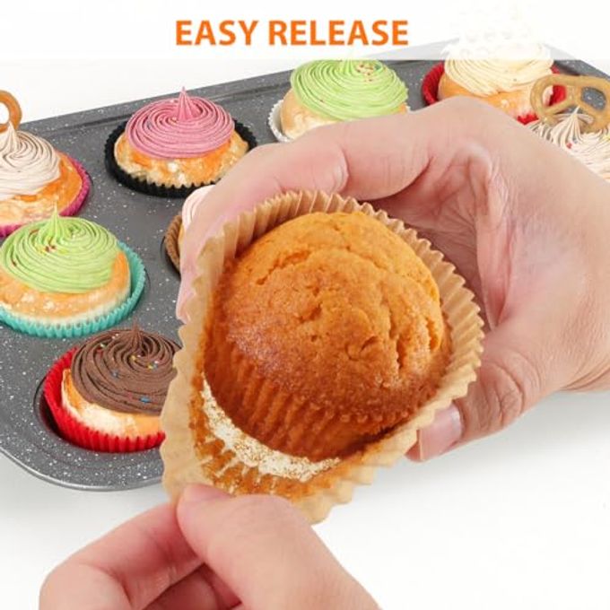 Caperci Standard Cupcake Liners for Baking 200 Counts Greaseproof Muffin Baking Cups for Wedding Birthday Party Baby Shower Festivals (Natural) - Image 3