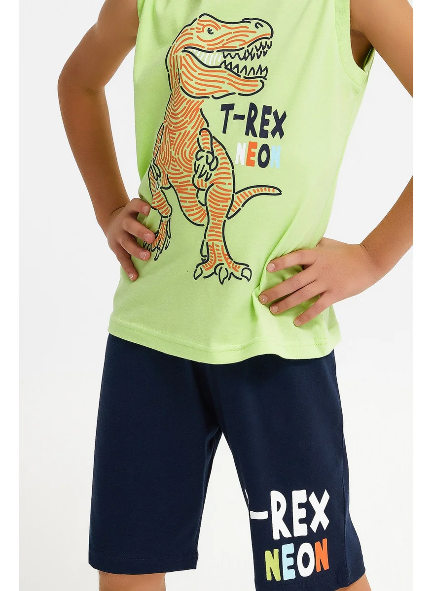 RolyPoly T-Rex Lime Boy Bermuda Set