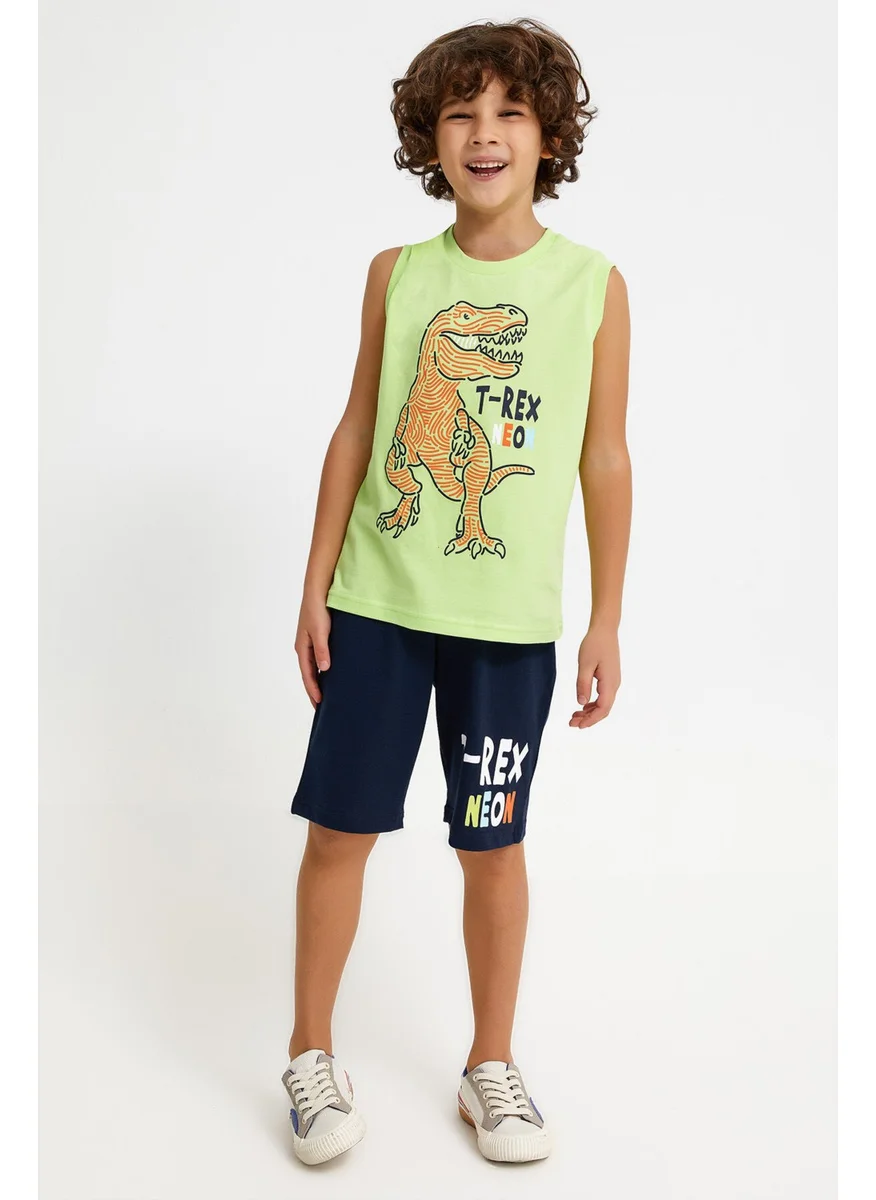 RolyPoly T-Rex Lime Boy Bermuda Set