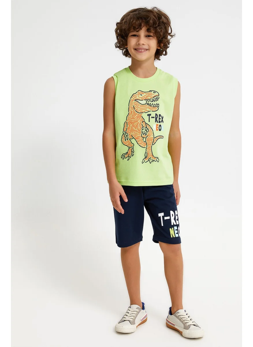 RolyPoly T-Rex Lime Boy Bermuda Set