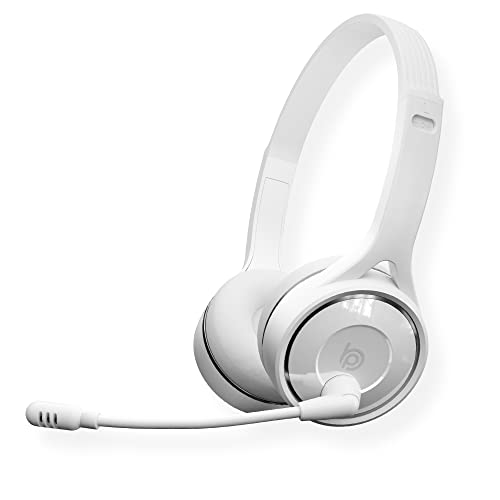 BigPassport Bluetooth Wireless Over-Ear Headset with Mic | Headphones for Skype, Zoom, Online Meetings, Call Center, Office, PC, Laptop – Noise Cancelling – Pro-Air_Bp30 (White) - Image 1