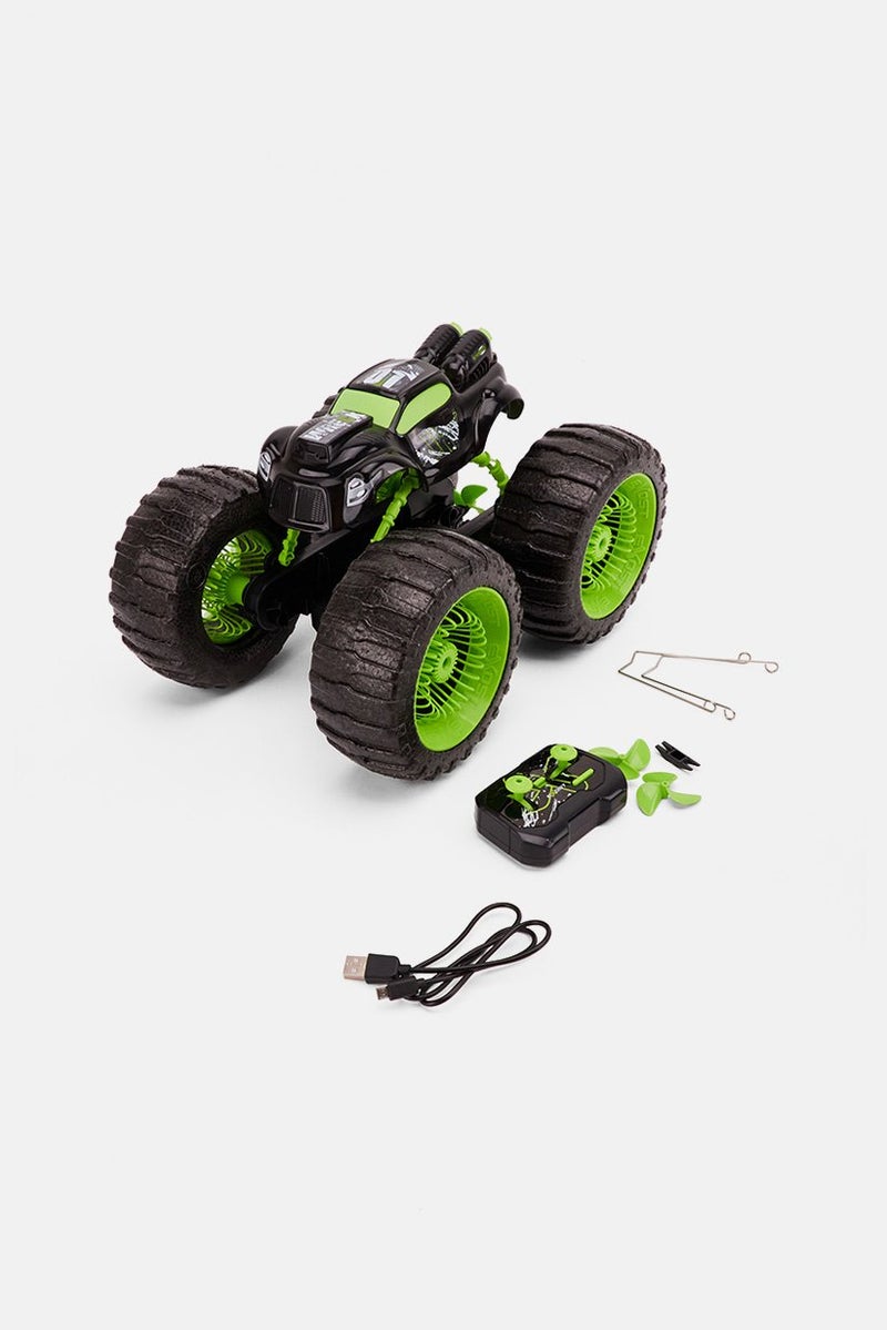 Silverlit Exost Rhino Wave 4x4 Off Road Stuntcar Remote Control, Black/Green  - Image 1