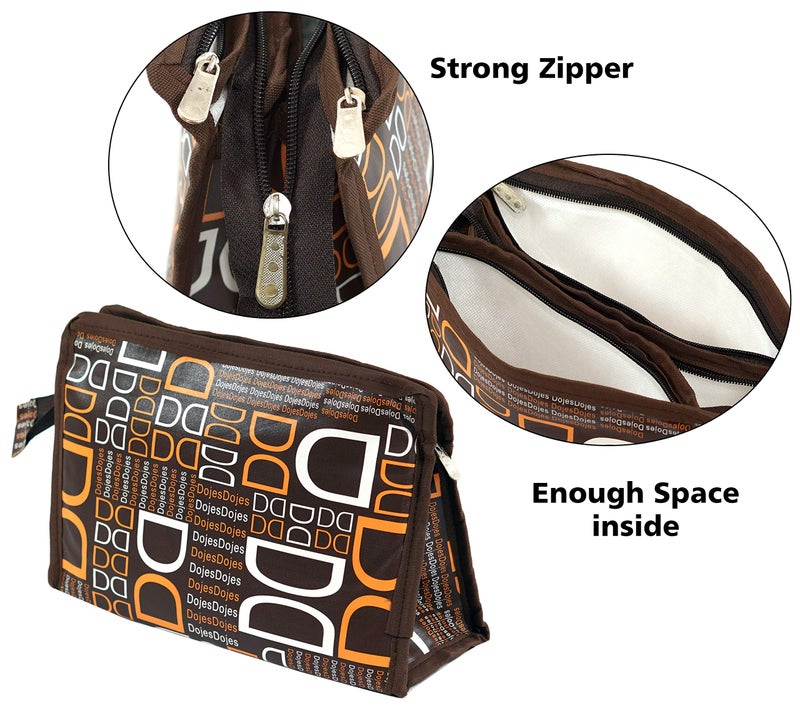 TULMAN Polyester Travel Cosmetic Pouch(Set of 3 Dojes Brown)-Multipurpose Organizer for Makeup,Jewelry,Toiletries & Accessories Organizer Synthetic Material-Compact & Lightweight-Unisex for Unisex - Image 4