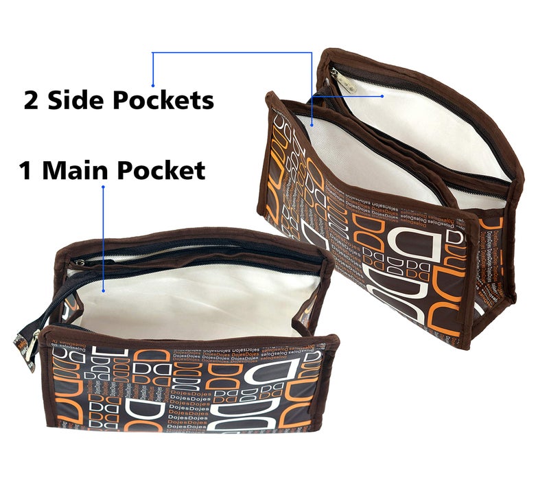 TULMAN Polyester Travel Cosmetic Pouch(Set of 3 Dojes Brown)-Multipurpose Organizer for Makeup,Jewelry,Toiletries & Accessories Organizer Synthetic Material-Compact & Lightweight-Unisex for Unisex - Image 3