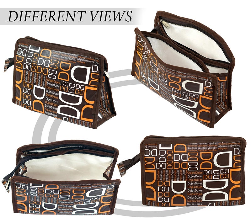TULMAN Polyester Travel Cosmetic Pouch(Set of 3 Dojes Brown)-Multipurpose Organizer for Makeup,Jewelry,Toiletries & Accessories Organizer Synthetic Material-Compact & Lightweight-Unisex for Unisex - Image 5