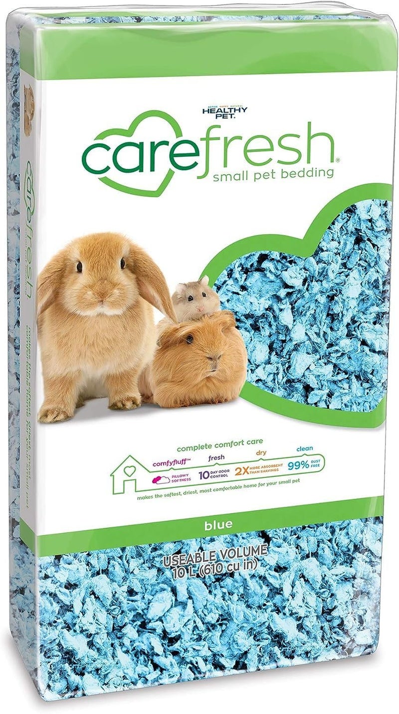 carefresh 99% Dust-Free Blue Natural Paper Small Pet Bedding with Odor Control, 10 L - Image 1