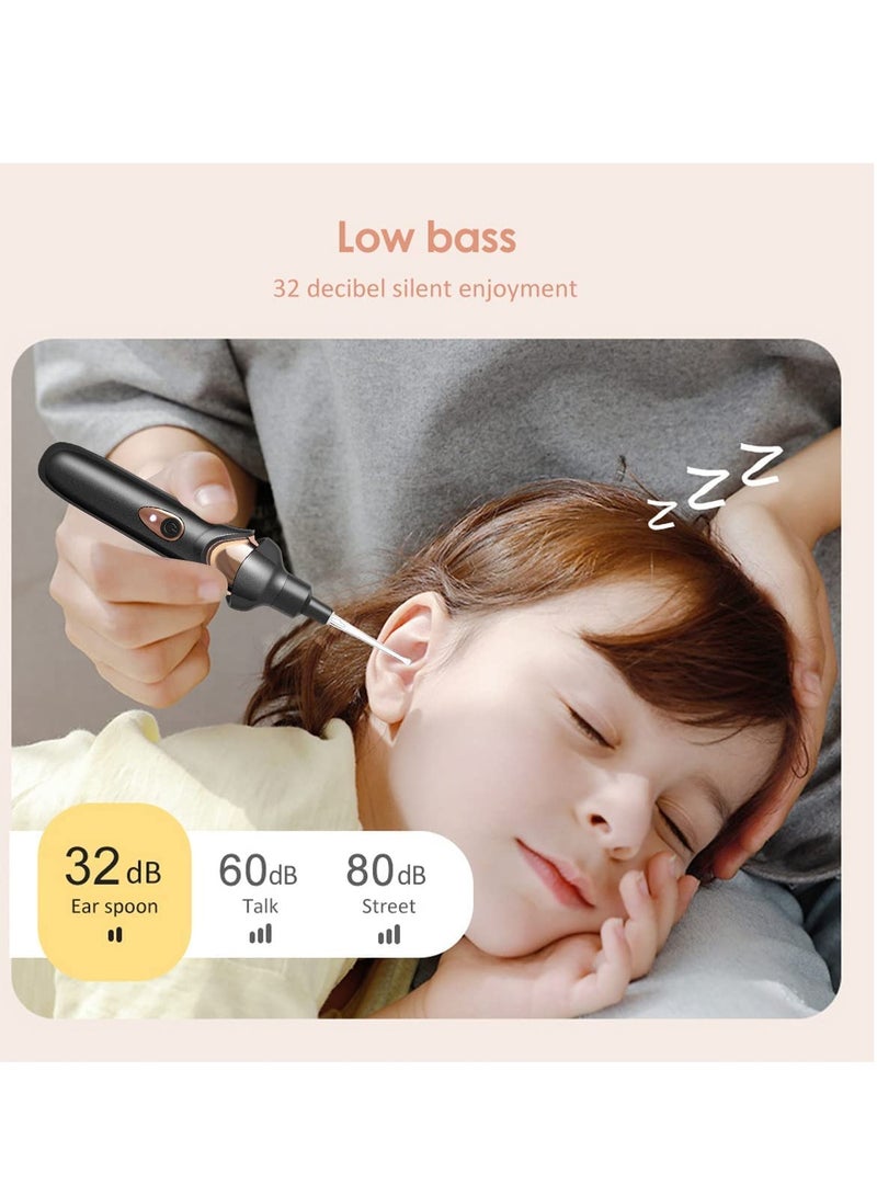 KASTWAVE Ear Wax Remover Vacuum Cleaner, Electric Earwax Removal Kit with LED Light, Portable Ear Cleaner, USB Charge Reusable Safe Electric Ear Suction for Adults Kids (Black)  - Image 4