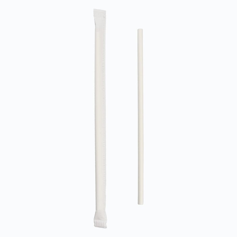 chunspak [1000 Counts] White Paper Straws Wrapped Individually for Drinking - 7.75"" x0.24"" - Restaurant Pack - Image 2