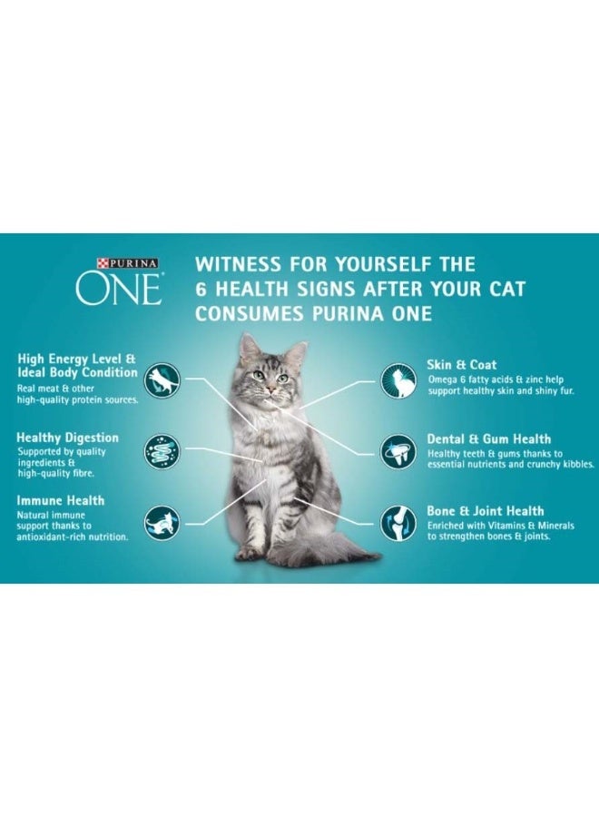 Purina ONE Healthy Adult With Salmon And Tuna Dry Cat Food 1.2 Kg - Image 3