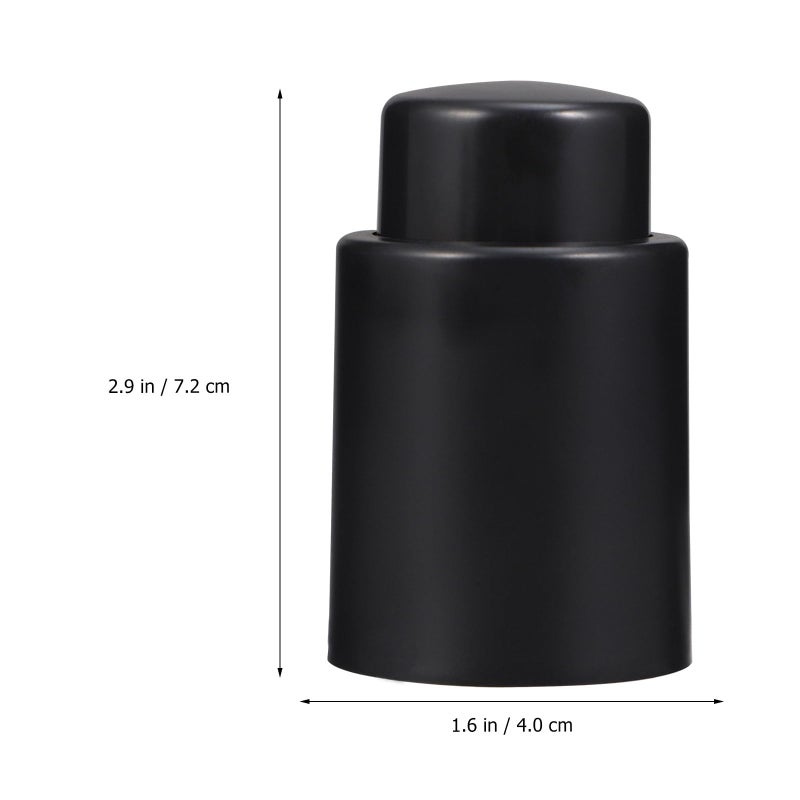 Reusable Vacuum Wine Stoppers 2 Pack Black Airtight Bottle Sealer For Home Bar - Image 3