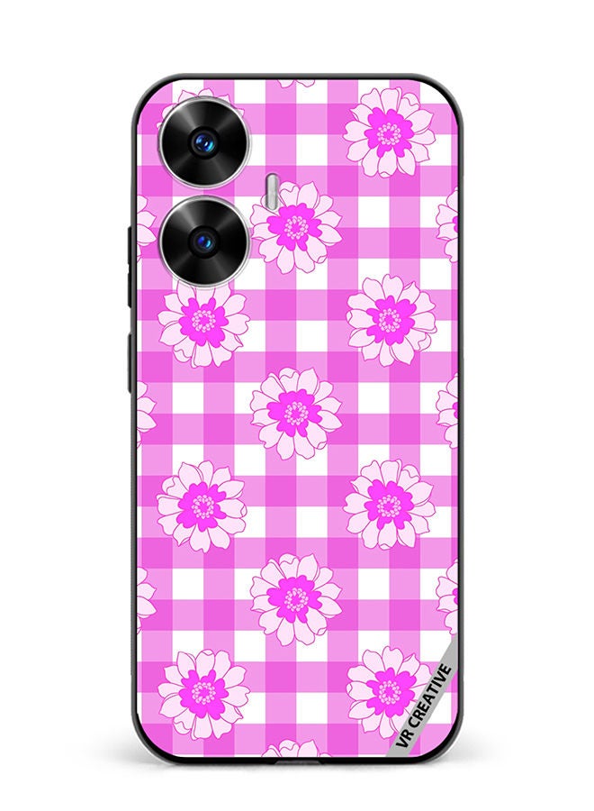 VR CREATIVE Protective Case Cover For Realme C55 Checkered Pattern Gingham Design Multicolour - Image 1