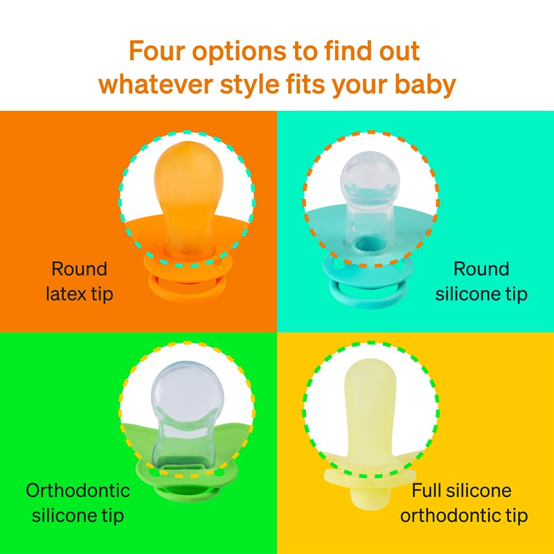 Love Noobs Pacifier Starter Kit by LoveNoobs, 4 Pack, Pacifiers 0-6 Months, Baby Starter Kit, Newborn Silicone Dummy, Orthodontic, Teething Soothers, Newborn Gift, Yellow - Image 2