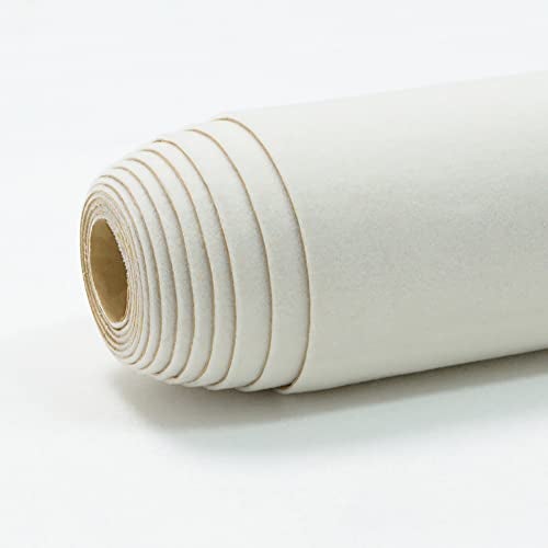 TAOGIFT Self Adhesive Off White Velvet Shelf Liner Paper Felt Fabric for Art & Crafts, Jewelry Box Felt Liner Solid Color Felt Drawer Dresser Cabinets Arts Crafts Decor 17.7" x 98" - Image 2