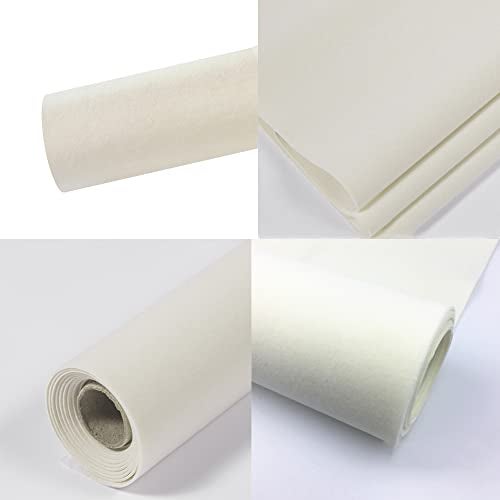 TAOGIFT Self Adhesive Off White Velvet Shelf Liner Paper Felt Fabric for Art & Crafts, Jewelry Box Felt Liner Solid Color Felt Drawer Dresser Cabinets Arts Crafts Decor 17.7" x 98" - Image 3