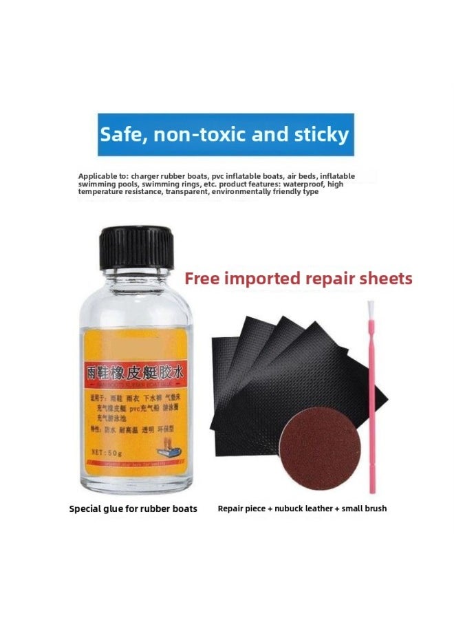 Generic Special Patching Raincoat Artifact For Rain Boots. Special Glue For Patching Rain Boots. Special Glue For Water Shoes. Special Glue For Rain Boots And Waders-Color:M17-rain Boots Glue (comes With Repair Piece + Brush + Sandpaper)-u87  - Image 2