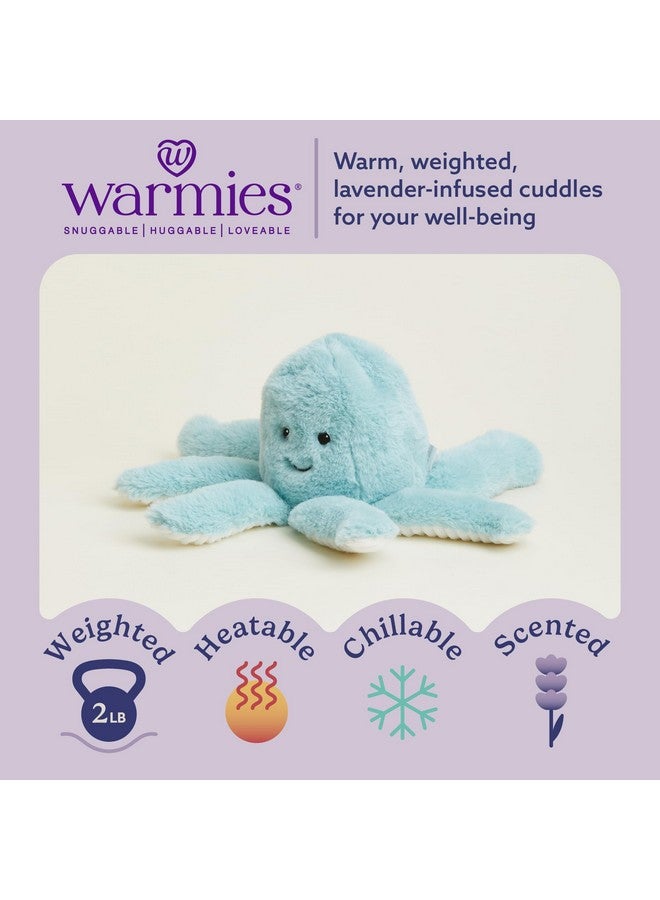 Warmies دمى دافئة قابلة للتسخين بالميكروويف ووزنها، أخطبوط - دمية محشوة مدفأة للدفء والراحة - ألعاب محشوة ناعمة لطيفة للبالغين والأطفال (الأولاد، البنات، الرضع والأطفال الصغار) - Image 2