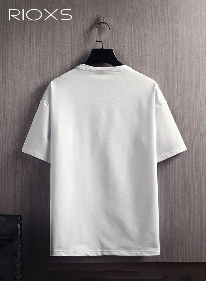 ريوكس هناك 2 من الرجال يرتدون أزياء صيفية، وقمصان للرسومات، وملابس للسروال القصير المرن، وملابس ترفيهية وملابس السراويل القصيرة تلائم تماما احتياجات الشباب اليومية - Image 3