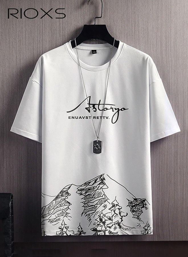 ريوكس هناك 2 من الرجال يرتدون أزياء صيفية، وقمصان للرسومات، وملابس للسروال القصير المرن، وملابس ترفيهية وملابس السراويل القصيرة تلائم تماما احتياجات الشباب اليومية - Image 2