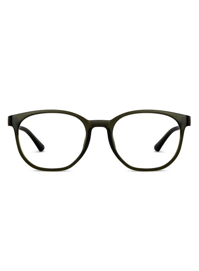 LENSKART BLU | Zero Power Blue Cut Computer Glasses | Anti Glare, Lightweight & Blocks Harmful Rays | UV Protection Specs | Green | Men & Women | Large | LB E14271 - Image 1