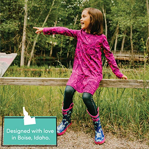 LONECONE Lone Cone Rain Boots with Easy-On Handles in Fun Patterns for Boys and Girls, Play-Proof Flexible Rubber, Durable Non-Slip Treads, Kid-Friendly for Hours of Joy - Hearts and Rainbows, 7 Toddler - Image 3