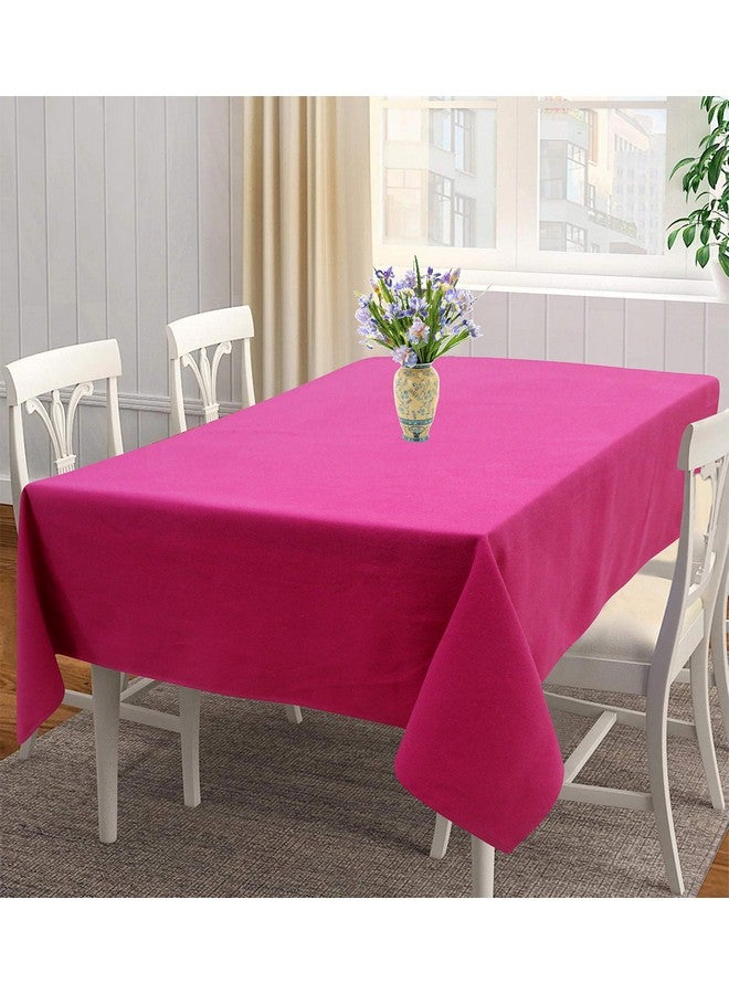 Airwill 100% Cotton Solid Pattern 4 Seater Square Table Cover Sized, 56x56 inches (Pink, Pack of 1) - Image 1