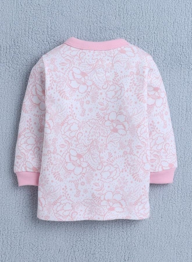BUMZEE White & Pink Baby Girls Full Sleeves Jabla & Pyjama Set Age - 3-6 Months (Peb10035C-wht) - Image 3