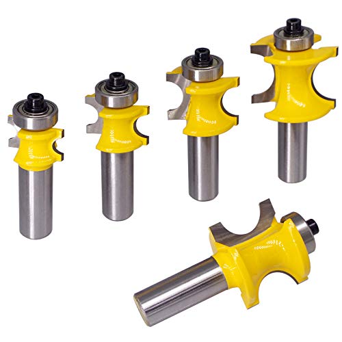 Wolfride Bullnose Router Bit Set, Wolfride 1/2-Inch Shank 5pcs Half Round Router Bits |Diameter 1/4" 3/8" 1/2" 5/8" 3/4" - Image 1