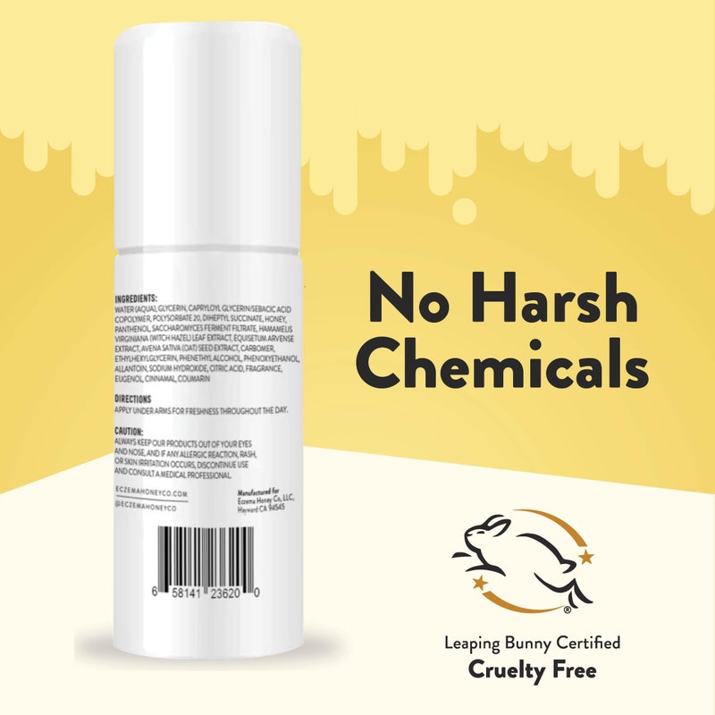 ECZEMA HONEY Soothing Oatmeal Deodorant - Aluminum Free Roll On for Women & Men - All Natural Deodorant for Eczema Prone & Sensitive Skin (3 Oz) - Image 5