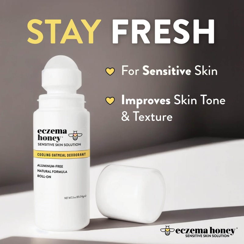 ECZEMA HONEY Soothing Oatmeal Deodorant - Aluminum Free Roll On for Women & Men - All Natural Deodorant for Eczema Prone & Sensitive Skin (3 Oz) - Image 4