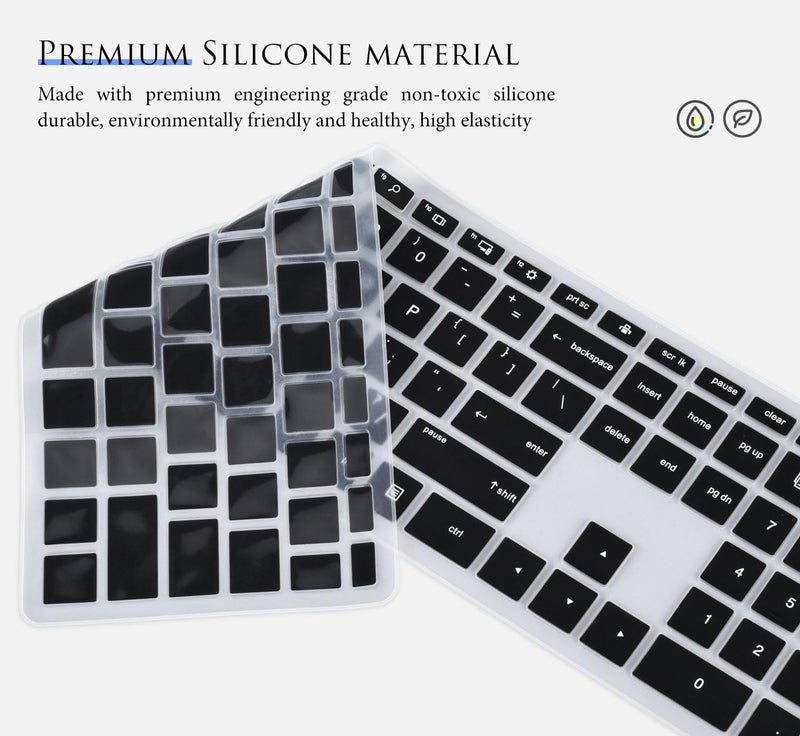 CASEDAO Keyboard Cover Skin for HP Pavilion 27" All in One Desktop xa0055ng/xa0050/xa0080/xa0014/0370Nd/0010Na/0076Hk, HP Pavilion Wireless Keyboard Combo 800, HP Pavilion 23.8 24 inch Desktop-Black - Image 4